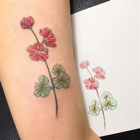 Stunning and Elegant Geranium Flower Tattoo Designs